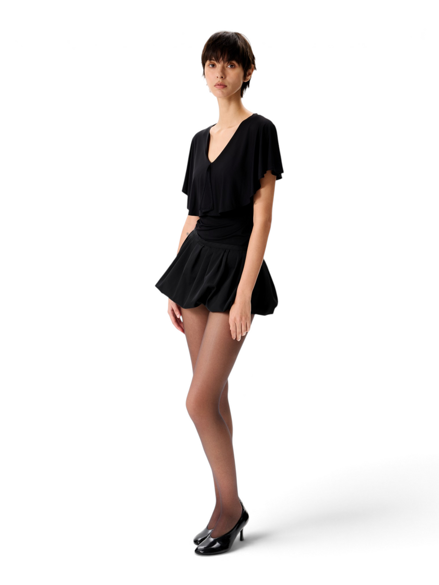 Bubble-Hem Mini Skirt
